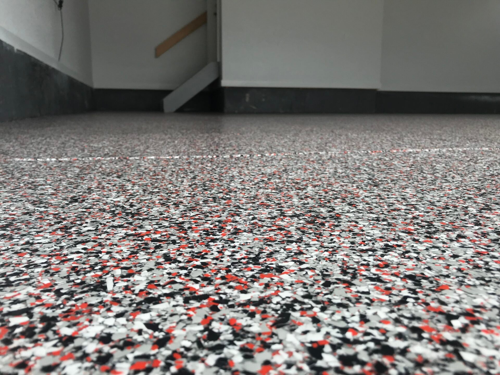 red gray black flake garage floor coating